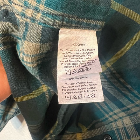 Eddie Bauer Green Plaid Classic Cotton Button Up Shirt XL - Picture 5 of 7